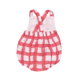 Painted Gingham Red- Retro Sunsuit - Charlie Rae - 0-3 Months - Baby One-Pieces - Angel Dear