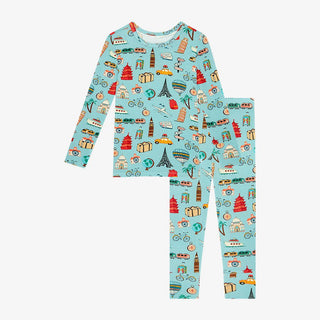 Posh Peanut- Around the World - Long Sleeve Basic Pajama - Charlie Rae - 12-18 Months - Baby & Toddler Sleepwear - Posh Peanut
