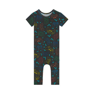 Posh Peanut - Posh Player One - Short Sleeve Basic Romper - Charlie Rae - 3-6 Months - Unisex Sleep- 270 - Posh Peanut
