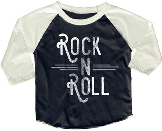 Rock N Roll Raglan Tee - Rowdy Sprout - Charlie Rae - 3-6 Months - Baby & Toddler Tops - Rowdy Sprout