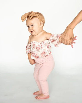 Shannon Stretch Leggings - Pastel Pink - Charlie Rae - 0-3 Months - Baby & Toddler Bottoms - Bailey's Blossoms
