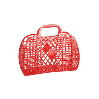 Sun Jellies Retro Basket Jelly Bag- Small - Charlie Rae - Red - Kids Purses- 331 - Sun Jellies
