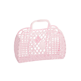 Sun Jellies Retro Basket Jelly Bag- Small - Charlie Rae - Pink - Kids Purses- 331 - Sun Jellies