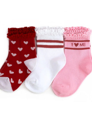 Valentine's Lace Midi Sock 3-pack - Charlie Rae - 0-6 Months - Socks/Leggings- 360 - Little Stocking Co.