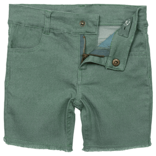 Waco Shorts - Denim Bermuda Boy Shorts| Green - Charlie Rae - 6-12 Months - Boys Bottoms- 110 - BinkyBro