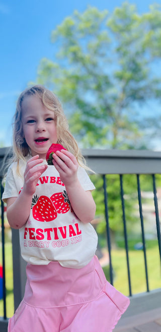 Toddler Girl's T-Shirt - Strawberry Festival Kids Tee