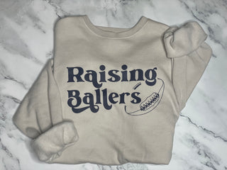 Raising Ballers | Women's Sweatshirt | Football | Natural and Gray