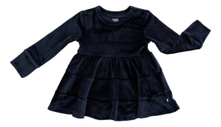 Birdie Bean | Black Velvet Birdie Twirl Dress - Charlie Rae - 0 - 3 Months - Girls Dresses - 190 - Birdie Bean