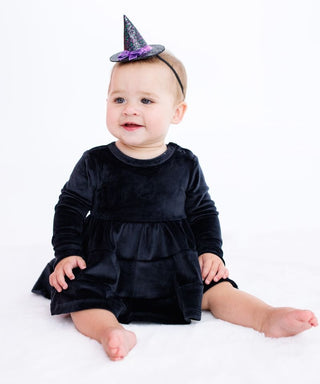 Birdie Bean | Black Velvet Birdie Twirl Dress - Charlie Rae - 0 - 3 Months - Girls Dresses - 190 - Birdie Bean