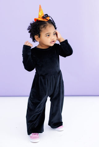 Birdie Bean | Black Velvet Leggy Jumpsuit - Charlie Rae - 2T - Girls 1 Piece - 220 - Birdie Bean