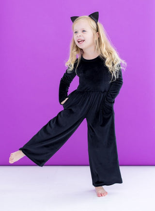 Birdie Bean | Black Velvet Leggy Jumpsuit - Charlie Rae - 2T - Girls 1 Piece - 220 - Birdie Bean