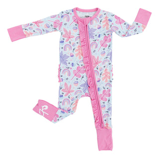 Birdie Bean | Laurel Ruffle Convertible Romper - Charlie Rae - 0 - 3 Months - Girls Sleep - 230 - Birdie Bean