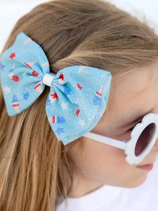 Bomb Pop Tulle Bow Clip - Kids 4th of July Hair Clip - Charlie Rae - Hair Bows - 311 - Sweet Wink