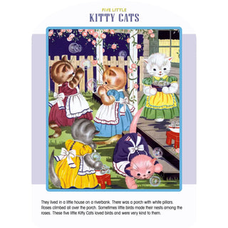 Five Little Kitty Cats- Children's Picture Book-Vintage