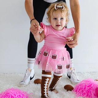 Football | Sequin Short Sleeve Tutu Bodysuit - Charlie Rae - 0 - 3 Months - Girls 1 Piece - 220 - Sweet Wink