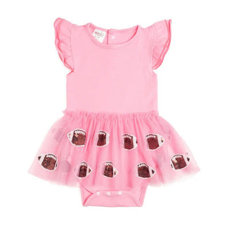 Football | Sequin Short Sleeve Tutu Bodysuit - Charlie Rae - 0 - 3 Months - Girls 1 Piece - 220 - Sweet Wink