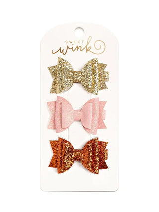 Golden Blush Hair Clip Set - Charlie Rae - Hair Bows - 311 - Sweet Wink