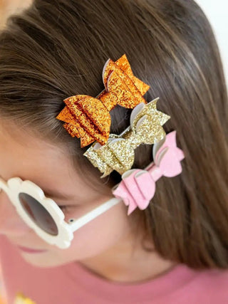 Golden Blush Hair Clip Set - Charlie Rae - Hair Bows - 311 - Sweet Wink