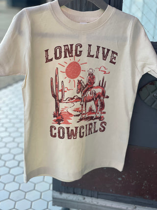 Long Live Cowgirls | Toddler Tee | Natural Rust and Pink