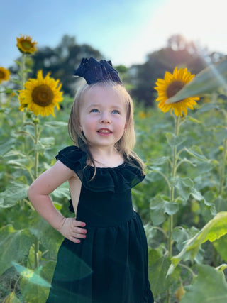 Nellie | Bailey's Blossoms | Infant - Toddler Girl's | Ruffle Maxi Dress | Black - FINAL SALE - Charlie Rae - 0 - 3 Months - Girls Dresses - 190 - Bailey's Blossoms