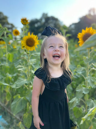 Nellie | Bailey's Blossoms | Infant - Toddler Girl's | Ruffle Maxi Dress | Black - FINAL SALE - Charlie Rae - 0 - 3 Months - Girls Dresses - 190 - Bailey's Blossoms