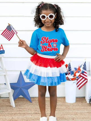 Patriotic Petal Tutu - Dress Up Skirt - Kids 4th of July Tutu - Charlie Rae - 0-12 Months - Girls Bottoms- 180 - Sweet Wink