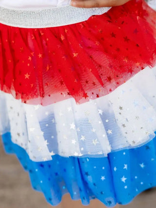 Patriotic Petal Tutu - Dress Up Skirt - Kids 4th of July Tutu - Charlie Rae - 0-12 Months - Girls Bottoms- 180 - Sweet Wink