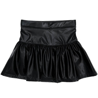 Slick Metallic Gathered Skort - Charlie Rae - Gold - Girls Bottoms - 180 - Azarhia