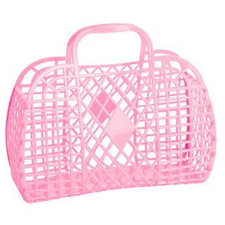 Sun Jellies Retro Basket Jelly Bag- Large - Charlie Rae - Bubblegum Pink - TWEEN-UNISEX ACCESS.-423 - Sun Jellies