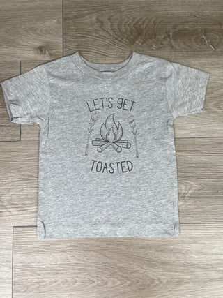 Let's Get Toasted | Toddler Tee | Gray and Black