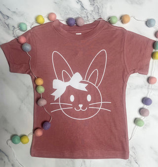 Lola | Bunny Toddler Tee | Mauve with White
