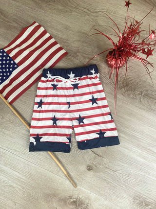 fourth of july shorts boy red white blue stars stripes america