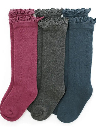 Academy Fancy Knee High Socks 3-Pack - Charlie Rae - 0-6 Months - Socks - Little Stocking Co.
