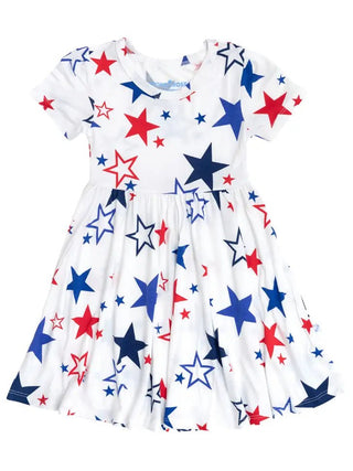 Americana Short Sleeve Twirl Dress - Charlie Rae - 2T - Baby & Toddler Dresses - Stone and Rose
