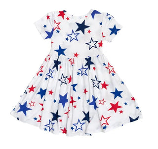 Americana Short Sleeve Twirl Dress - Charlie Rae - 2T - Baby & Toddler Dresses - Stone and Rose