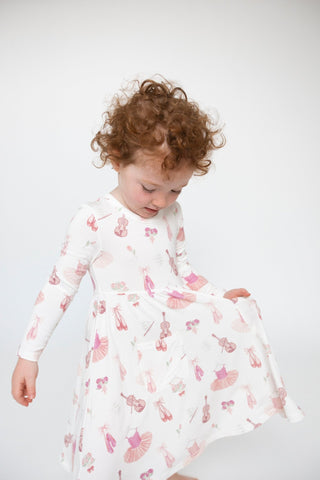 Angel Dear - Ballet - Twirly Long-Sleeve Dress - Charlie Rae - 6-12 Months - Baby & Toddler Clothing - Angel Dear