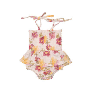 Angel Dear - Camellia- Smocked Bubble With Skirt - Charlie Rae - 0-3 Months - Baby One-Pieces - Angel Dear