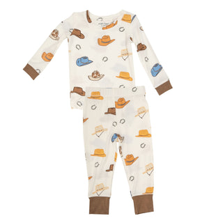 Angel Dear - Cowboy Hats- Long-Sleeve Bamboo Loungewear Set - Charlie Rae - 6-12 Months - Baby & Toddler Sleepwear - Angel Dear