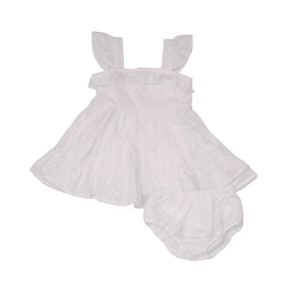 Angel Dear - Eyelet White- Ruffle Sundress & Diaper Cover - Charlie Rae - 6-12 Months - Baby & Toddler Dresses - Angel Dear