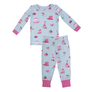 Angel Dear - Fancy Cowgirl - Long-Sleeve Bamboo Loungewear Set - Charlie Rae - 6-12 Months - Baby & Toddler Sleepwear - Angel Dear