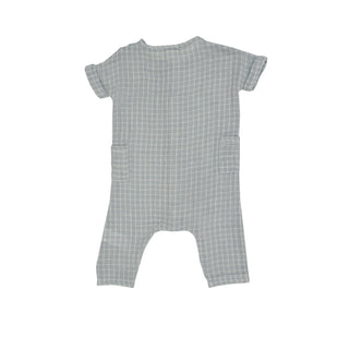Angel Dear - Grey Grid- Muslin Dolman Romper - Charlie Rae - 3-6 Months - Baby & Toddler Outfits - Angel Dear