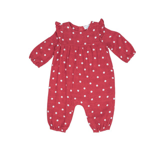 Angel Dear - Polka Dot- Muslin Ruffle Sleeve Romper - Charlie Rae - 0-3 Months - Baby & Toddler Outfits - Angel Dear