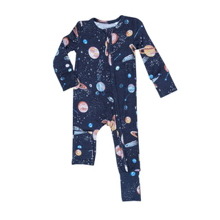 Angel Dear - Solar System - Bamboo 2-Way Zipper Romper - Charlie Rae - 0-3 Months - Baby & Toddler Sleepwear - Angel Dear