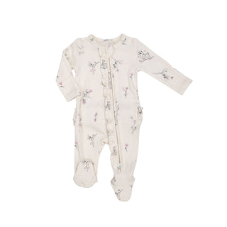 Angel Dear - Wispy Floral - Bamboo 2-Way Ruffled Zipper Footie - Charlie Rae - Newborn - Baby & Toddler Clothing - Angel Dear