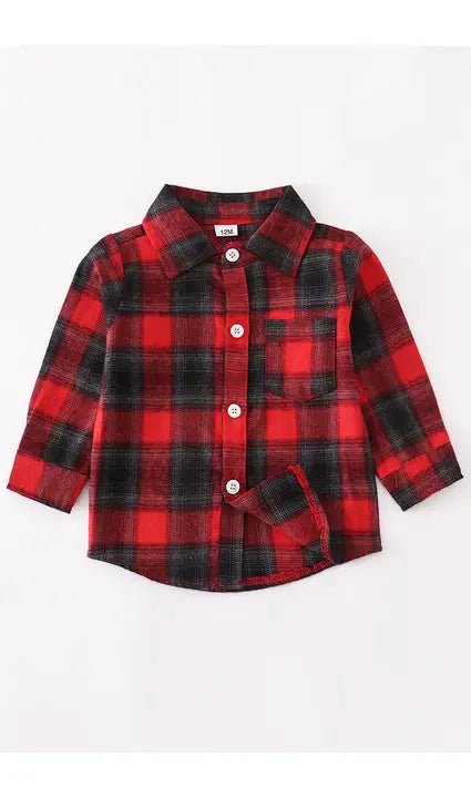 Archer Boy's Flannel, Red and Black