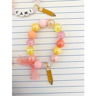 Back to School: Pencil Pastel Colors Charm Bracelet - Charlie Rae - Toddler 5.5" - Bracelets - The Rainbow Mermaid