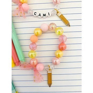 Back to School: Pencil Pastel Colors Charm Bracelet - Charlie Rae - Toddler 5.5" - Bracelets - The Rainbow Mermaid