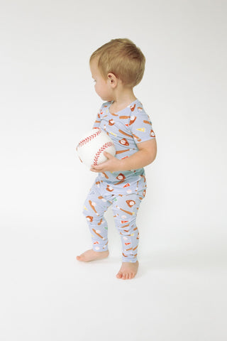 Baseball- Bamboo S/S Loungewear Set - Charlie Rae - 6-12 Months - Baby & Toddler Sleepwear - Angel Dear