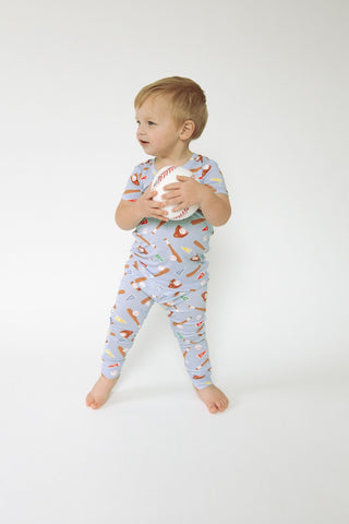 Baseball- Bamboo S/S Loungewear Set - Charlie Rae - 6-12 Months - Baby & Toddler Sleepwear - Angel Dear