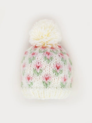 Bitty Blooms Blush Beanie Hat - Charlie Rae - S (0-6 Months( - Baby & Toddler Hats - Huggalugs